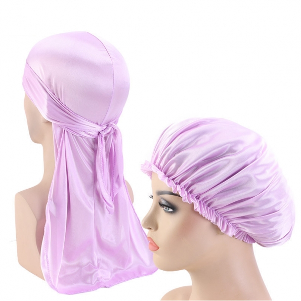 Light Purple Silk Durag & Bonnet Set