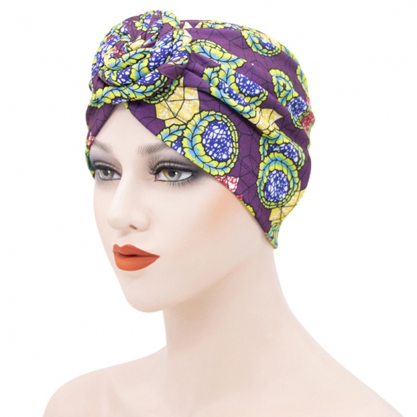 Turbans For Women Printing Purple