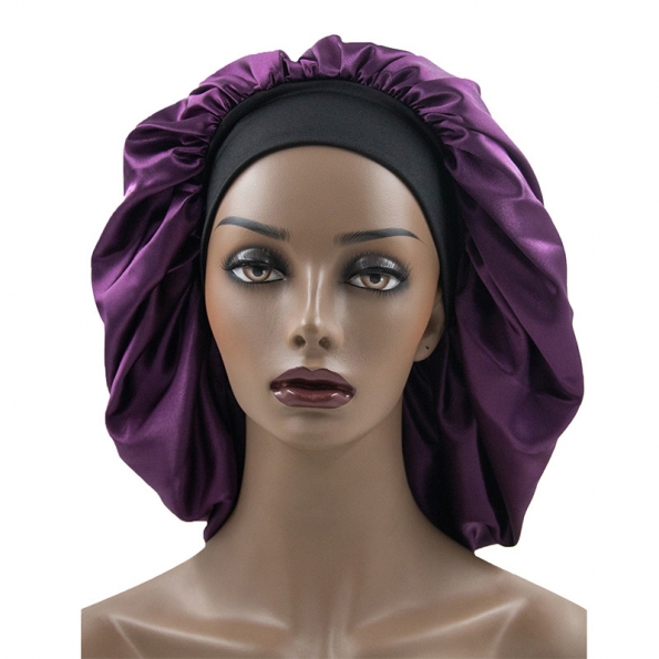 Silk Bonnet for Women Solid Purple