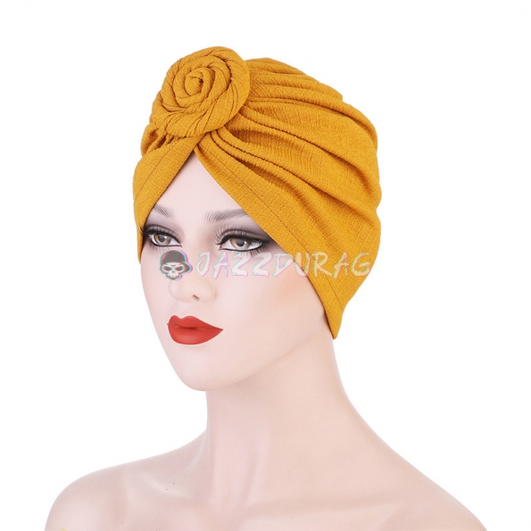Turbans For Women Solid Color Dark Yellow