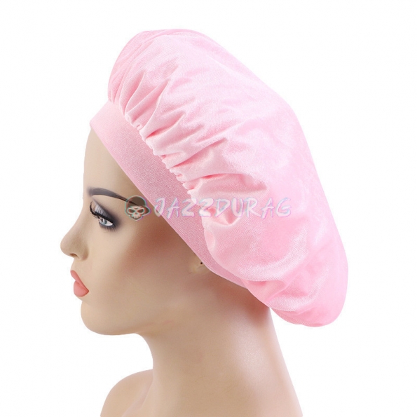 Velvet Bonnet Solid Color Pink