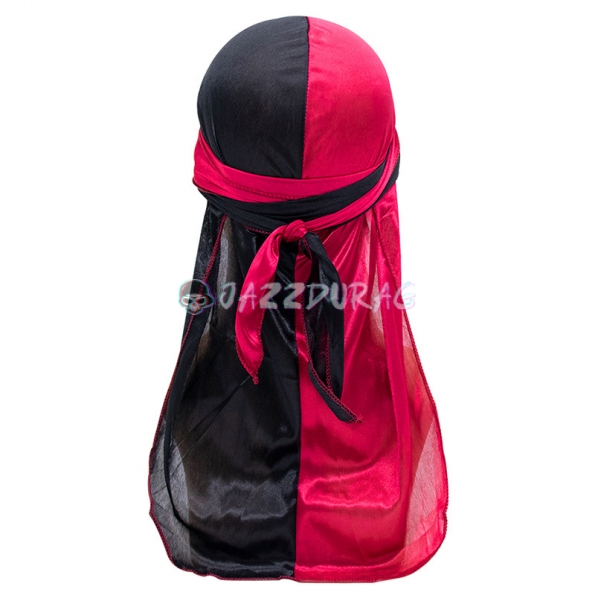 Silk Durag Black Red Mixed Colors
