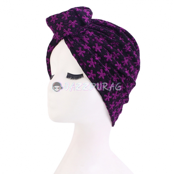 Turbans For Women Flower Print Purple