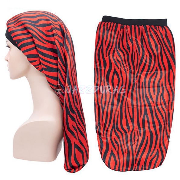 Braid Bonnet Zebra Pattern Red