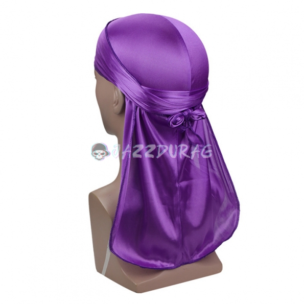 Silk Durag Solid Color Purple Print