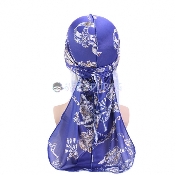 Paisley White Printing Silky and Satin Design Bonnets and Durag