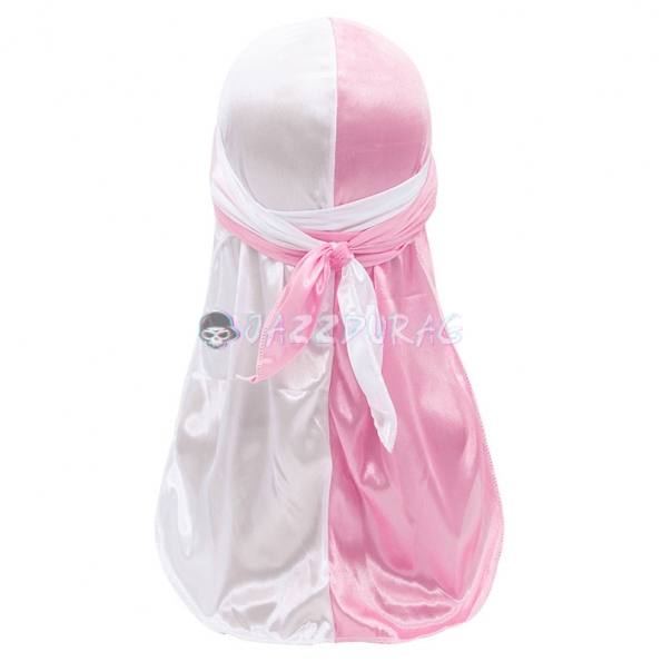 Silk Durag White Pink Mixed Colors