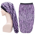 Braid Bonnet Zebra Pattern Purple