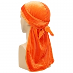 Velvet Durag Solid Color Orange Print