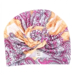 Turbans For Women Orange Purple Printing