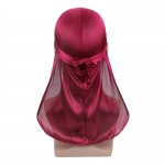 Silk Durag Solid Color Wine Red Print