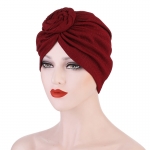 Turbans For Women Solid Color Wine Red