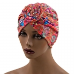 Turbans For Women Orange Red Chains Knotted