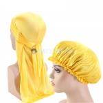 Yellow Silk Durag and Bonnet Set