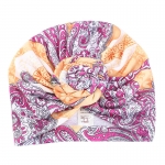 Turbans For Women Orange Purple Printing