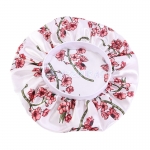 Hair Bonnet Flower Print White