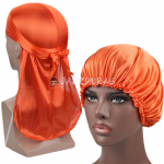 Orange Silk Durag and Bonnet Set