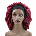 Silk Bonnet for Women Solid Wine Red