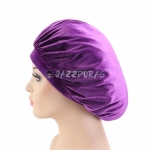 Velvet Bonnet Solid Color Purple