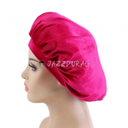 Velvet Bonnet Solid Color Rose Pink