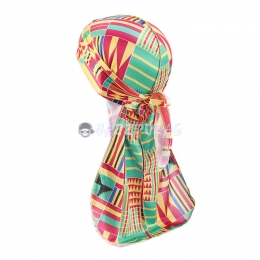 Silk Durag Orange Irregular Pattern