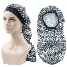 Braid Bonnet Noir Blanc Impression