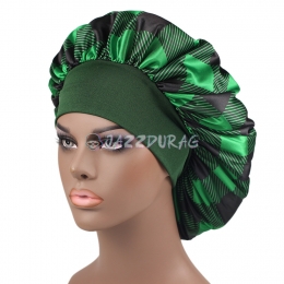 Wide Band Tartan Bonnet Dark Green