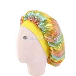 Kids Shiny Silky Bonnet Yellow