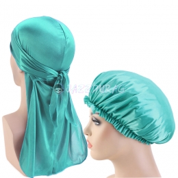 Ensemble Durag Bleu Clair & Bonnet de Nuit