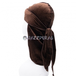 Durag Velours Enfant Couleur Unie Marron Foncé