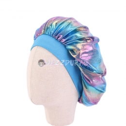 Kids Shiny Silky Bonnet Light Blue