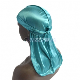 Silk Durag Solid Color Blue Green Print