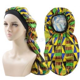 Braid Bonnet Jaune Bleu Impression