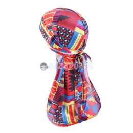 Silk Durag Geometric Red