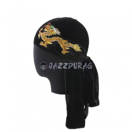 Durag Velours Broderie Dragon Noir