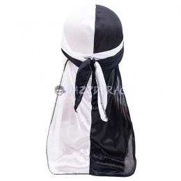 Silk Durag White Black Mixed Colors