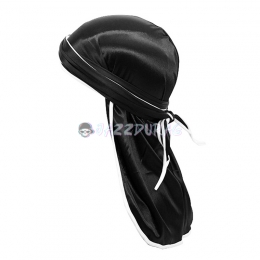 Silk Durag Noir Bordure Blanc