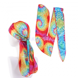 Silk Durag Tie Dye Orange