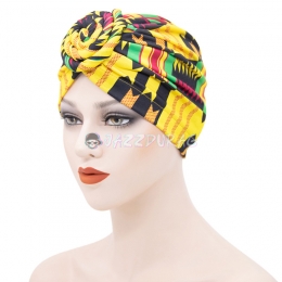 Turbans For Women Printing Yellow