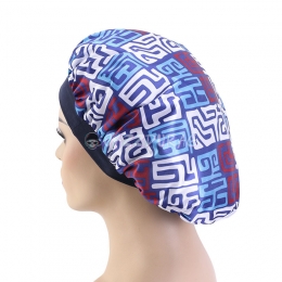 Geometric Silk Bonnet Blue