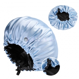 Bonnet en Satin Mélanger les Couleurs Bleu et Noir