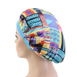 Geometric Silk Bonnet Blue Green