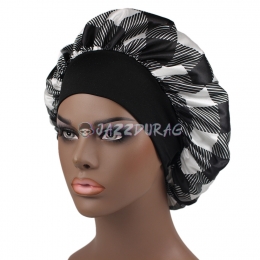 Wide Band Tartan Bonnet White