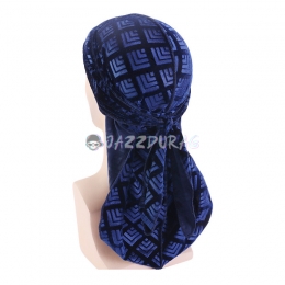 Navy Velvet Durag Stereoscopic Hot Pressing