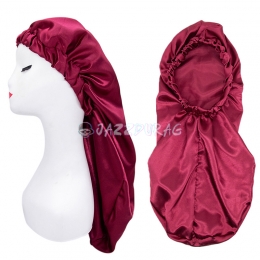 Braid Bonnet Solid Color Wine Red