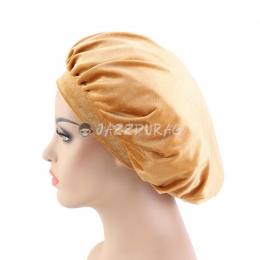 Bonnet en Velours Perles Marron