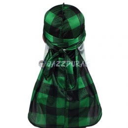 Tartan Silk Durag Green