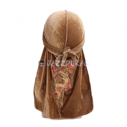 Velvet Durag Khaki Dragon Pattern