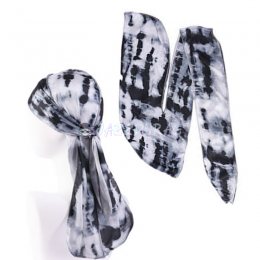 Silk Durag Tie Dye Black White