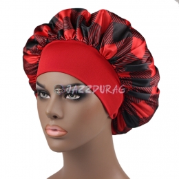 Wide Band Tartan Bonnet Red